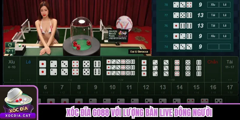 Xóc Đĩa Go88 - Sảnh Live Đông Người Và Mở Bát Nhanh 1 Xóc Đĩa Go88 với lượng bàn live đông người